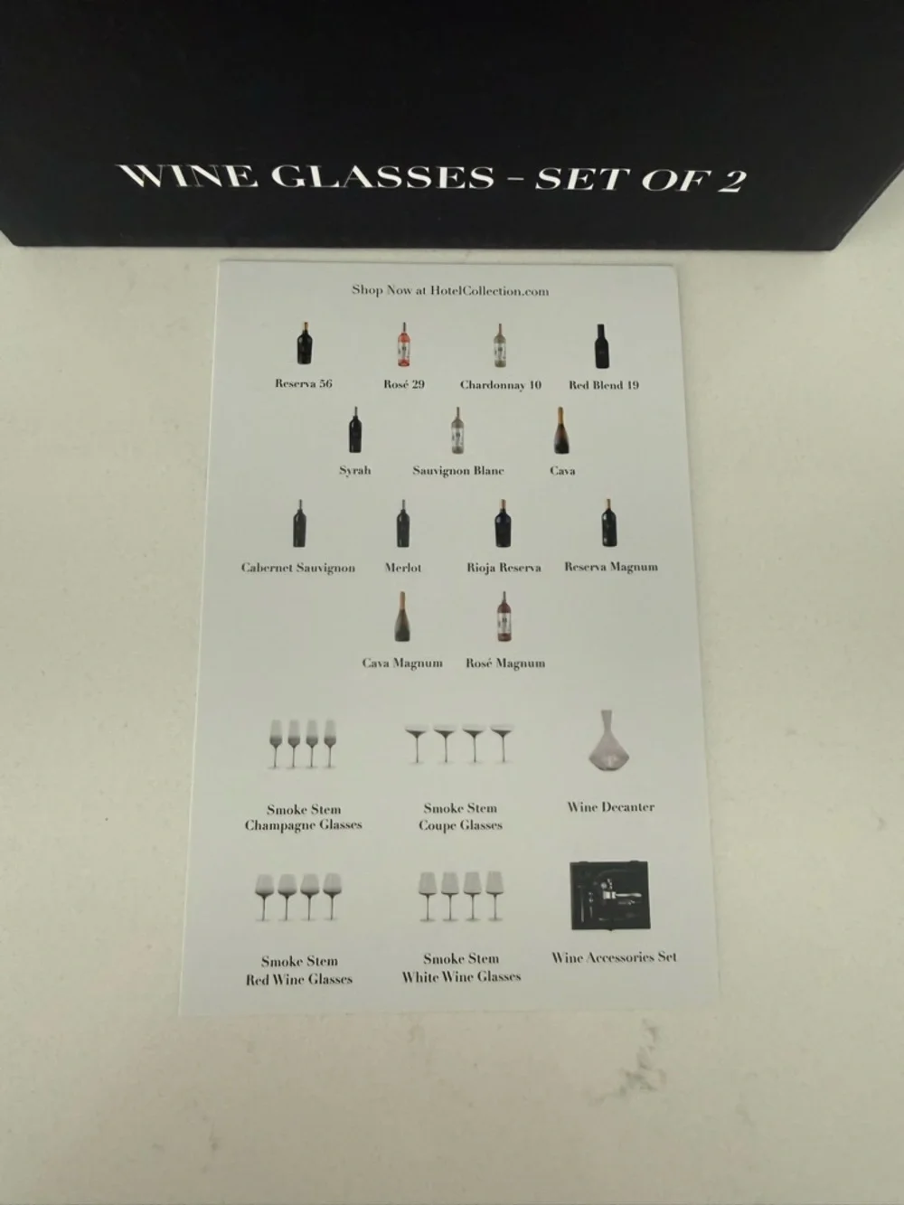 Hotel Collection Gray Smoked Stem Wine Glasses